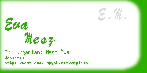 eva mesz business card